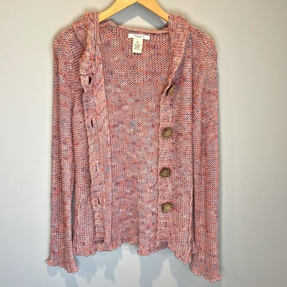 Vertigo Open Knit Hooded Cardigan Sweater - size XL - Picture 7 of 7